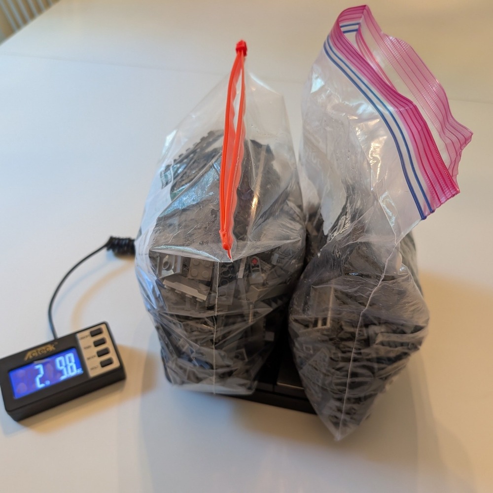 LEGO Bulk Bricks Pieces Over 2lbs Light Gray Mixed Lot